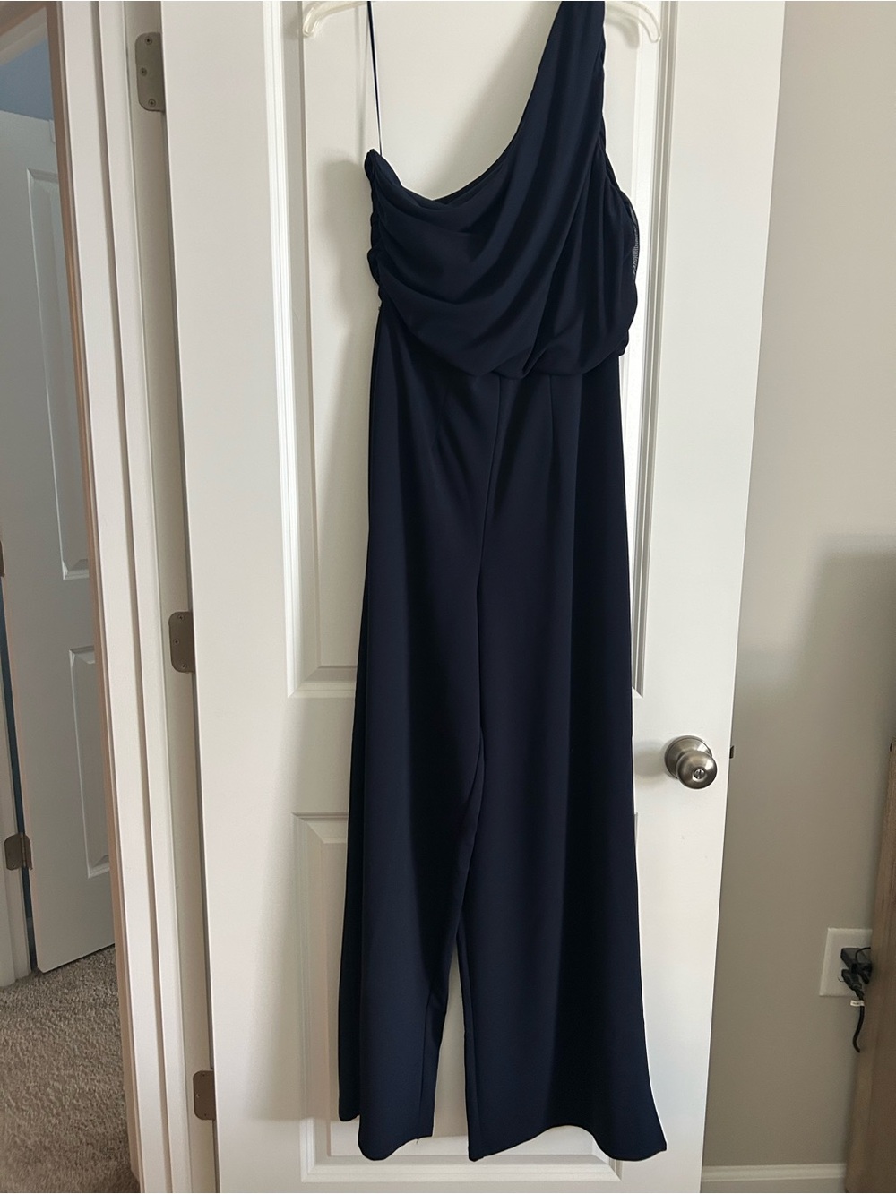 Women's Navy One-Shoulder Jumpsuit